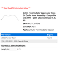 thumbnail image 2 of Outlet From Radiator Upper Auto Trans Oil Cooler Hose Assembly - Compatible with 1996 - 2005 Chevy Blazer 4.3L V6 1997 1998 1999 2000 2001 2002 2003 2004, 2 of 2