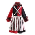 thumbnail image 6 of Auroural Girls Clown Dress Children Girls Halloween Vintage Style Performance Cos Clothing Long Sleeved Top Pinafore Dress Headpiece Necklace Arm Sleeves Set, 6 of 9