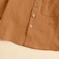 thumbnail image 5 of Toddler Boy Linen Set, Button Down Shirt & Pants Two-Piece, Long Sleeve Casual Matching Outfit For Boys Brown 2-3 Years, 5 of 8