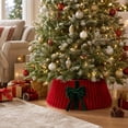 thumbnail image 5 of Christmas Tree Collar Plush Fabric Christmas Tree Skirt Ring Stand Cover Basket for Holiday Xmas Tree Living Room Seasonal Home Decor, 5 of 7