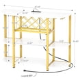 thumbnail image 5 of Homieasy 4-Tier Wine Bar Cabinet with Power Outlets & LED Lights, Floor Standing Metal Wine Rack for Liquor and Glasses Storage, Dining Room Coffee Bar, 47.5"W x 15.8"D x 36"H, White Gold, 5 of 7