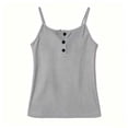 thumbnail image 4 of Hauaitttt Knit Adjustable Camisole with Button Details for – Stretchy Tank Top Without Sleeves and Seaming Sports Top Women, 4 of 4