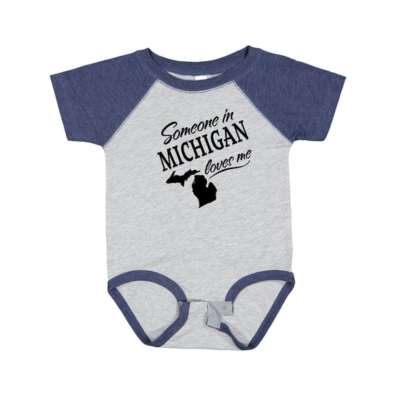 Inktastic Someone in Michigan Loves Me Boys or Girls Baby Bodysuit