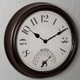 thumbnail image 3 of Presentime & Co. 14"" in/Outdoor Luminous Wall Clock with Thermometer Weather Thermometer Night Light with Smart Sensor - Oil Rubbed Bronze Finish Outdoor Lights & Decoration., 3 of 5