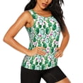 thumbnail image 2 of Xecao Cactus Plants print women's scoop neck, loose-fit workout tank tops for the gym., 2 of 9