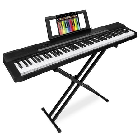 Best Choice Products 88-Key Full Size Digital Piano Electronic Keyboard Set w/ Semi-Weighted Keys, Stand, Sustain Pedal, Built-In Speakers, Power Supply, 6 Voice