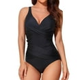 thumbnail image 1 of BECLOTH Swimsuits For Women Bathing Suit Retro Ruched Push Up Vintage Padded Swimwear, 1 of 9