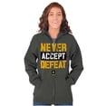 thumbnail image 3 of US Army Logo Never Accept Defeat Zip Up Hoodie Men's Women's Brisco Brands 2X, 3 of 6