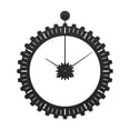 thumbnail image 2 of Reloj de pared con engranaje mecánico de 20 pulgadas, reloj decorativo Simple europeo silencioso de Metal para dormitorio, hogar, oficina, casa, , negro 50cmx59cm mayimx reloj de pared, 2 of 8