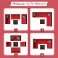 thumbnail image 2 of Patio Furniture Set, Walsunny 7 Piece All Weather Outdoor Sectional Sofa, Wicker Patio Conversation Set with Cushions and Tempered Glass Table for Backyard Porch, Red, 2 of 7