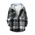 thumbnail image 1 of TIMIFIS Men's Plaid Shirts Jacket Shirts Button Down Jackets with Hood for Men-BlackFall, 1 of 6