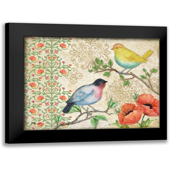 Brent, Paul 14x12 Black Modern Framed Museum Art Print Titled - Blossoming Birds I