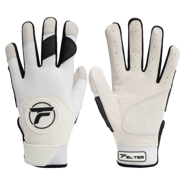 Guanteletas De Bateo Flex ,Beisbol Softbol, Felter Sports, Blanco con Negro