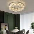 thumbnail image 6 of Modern Flush Mount Crystal Chandelier LED Ceiling Light Pendant Lamp Fixture 40w, 6 of 16