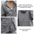 thumbnail image 4 of Women Raincoat Hoed Windbreaker Lightweight Waterproof Rain Jackets for Outdoor Hiking Dark Gray S, 4 of 5