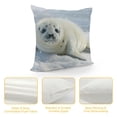 thumbnail image 4 of Orinice Baby Seal Snow Cute Graphic Decorative Cushion Throw Pillow Cover for Home Couch Living Room Bed Sofa Soft and Durable Winter High-Quality 1PC 22x22in, 4 of 5