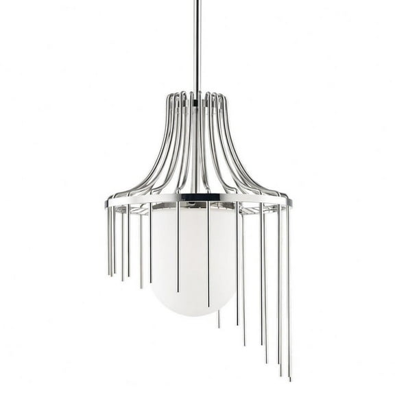 -One Light Large Pendant in Style-16 inches Wide By 27.25 inches High-Polished Nickel Finish Bailey Street Home 735-Bel-2941960