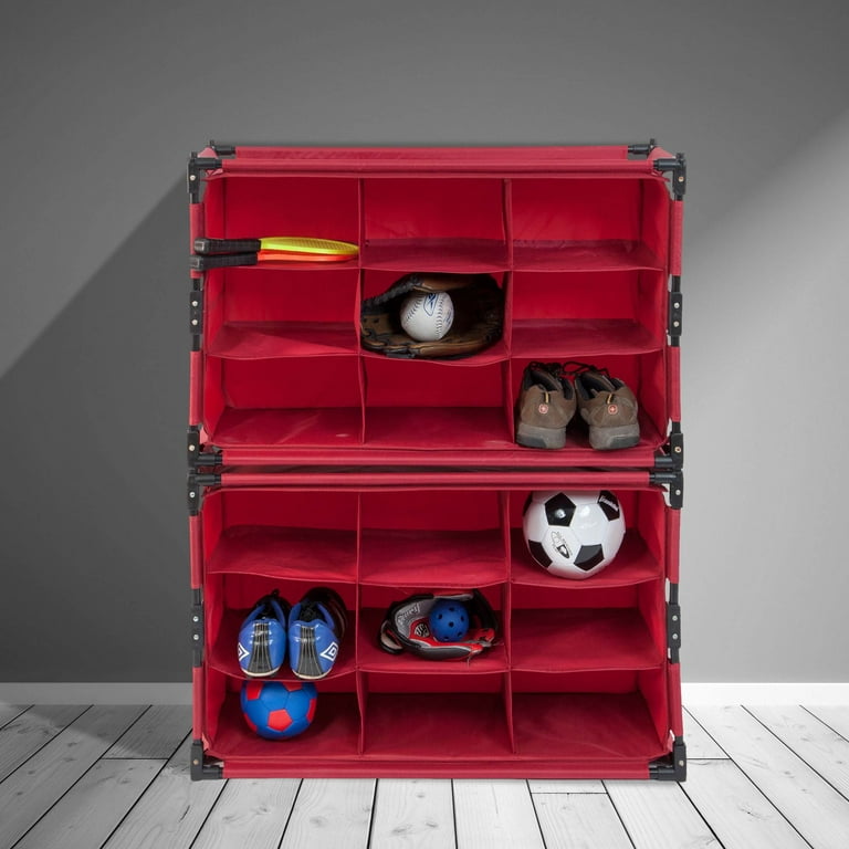 Origami 9 Cube Stackable Foldable Home Storage Organizer Shelf, Red (12  Pack) - Walmart.com