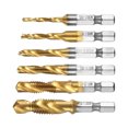 thumbnail image 3 of Tap Drill Bit Set, Hex Shank Tap Set 6PCS Standard Thread  for Chamfering Tapping Drilling, 3 of 8