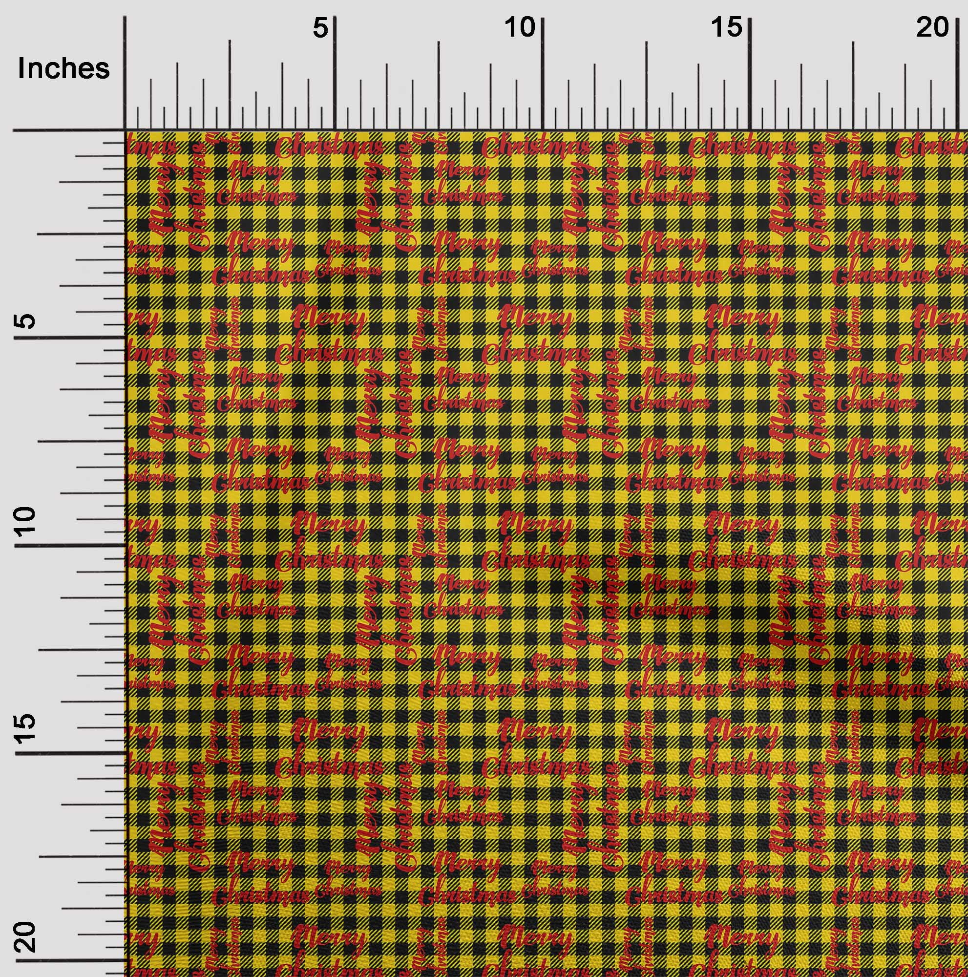 oneOone Viscose Chiffon Yellow Fabric Merry Christmas Sewing Fabric By The Yard Printed Diy Clothing Sewing Supplies 42 Inch Wide-OQC