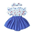 thumbnail image 4 of Zanarzt Infant Ruffle Romper Girl Newborn Infant Baby Girl Clothes Rompers Summer Jumpsuits Romper Infant Baby Clothes Girl Blue,6-12 Months, 4 of 8