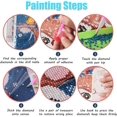 thumbnail image 3 of Kit de pintura de diamantes con forma de corazón de rosa para adultos, 30 x 40 cm, 5D, para playa, para niños, con cristales de bricolaje, punto de cruz, para decoración de pared, 3 of 5