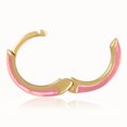 thumbnail image 5 of Gold Plated Transparent Pink Blush Enamel Huggie Hoop Earrings for Women, 5 of 5