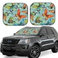 thumbnail image 2 of Bingfone Retro Seamless Flying Butterflies Print 2-Piece Sun Shade Front Windshield - Foldable Car Front Window Sunshades For Most Sedans Suv Truck - Small, 2 of 7