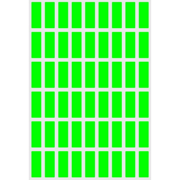 Royal Green Neon Green Stickers for Color Coding (1 in x 3/8 in) - Florescent Cable Labels 25 mm x 10 mm - 810 Pack