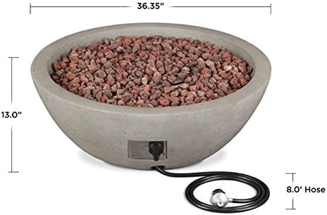 Real Flame Riverside 36" Round Concrete Propane or Natural Gas Fire Pit in Glacier Gray