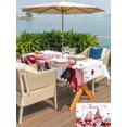 thumbnail image 4 of Outdoor Tablecloth with Umbrella Hole and Zipper, Valentines Day Gnomes Rectangle Table Cloth 52x70 Inch Waterproof Tablecloth, Pink Red Love Heart Eucalyptus Picnic Table Cover for Patio Camping, 4 of 7