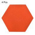 thumbnail image 3 of Uxcell Felt Coasters, Hexagonal Absorbent Pad Coaster for Drink Cup Pot Bowl Vase, Orange 4 Pack, 3 of 5