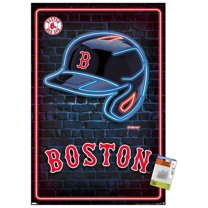 MLB Boston Red Sox - Neon Helmet 23 Wall Poster with Pushpins, 22.375" x 34"