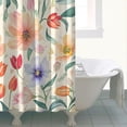 thumbnail image 4 of Waterproof Beautiful Colorful Floral Shower Curtain 72x72 Inch Boho Style Polyester Unique Shower Curtain for Bathroom Hotel Home Decor with 12 Plastic Hooks, 4 of 5