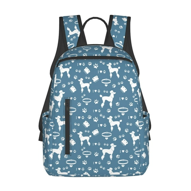 Fotbe Poodle Dog School Backpack for Men and Women Lightweight Backpack Durable Backpack Water-Resistant,Travel,Work Bag