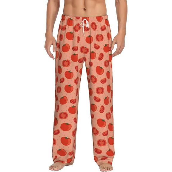 Daiia Tomato Men's Sleep Pant with Pockets and Drawstring,Pajama Pants-XX-Large