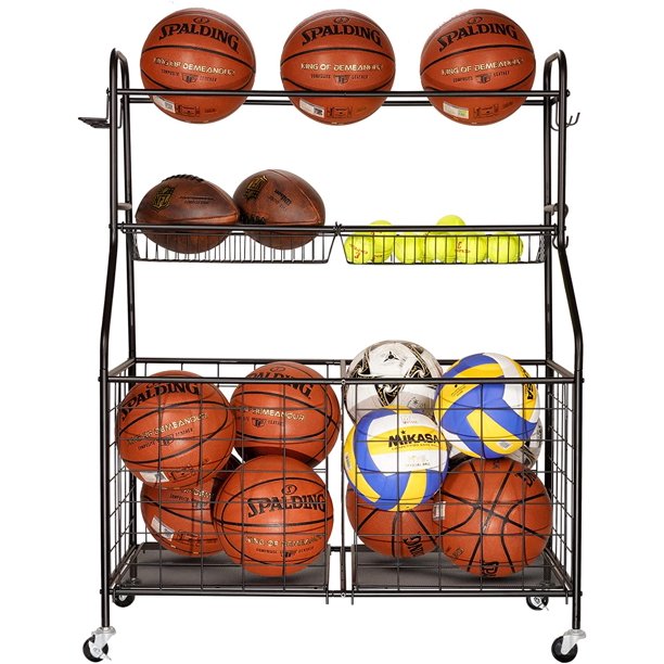 Techvida Sports Equipment Organizer, Ball Storage Rack, Garage Ball