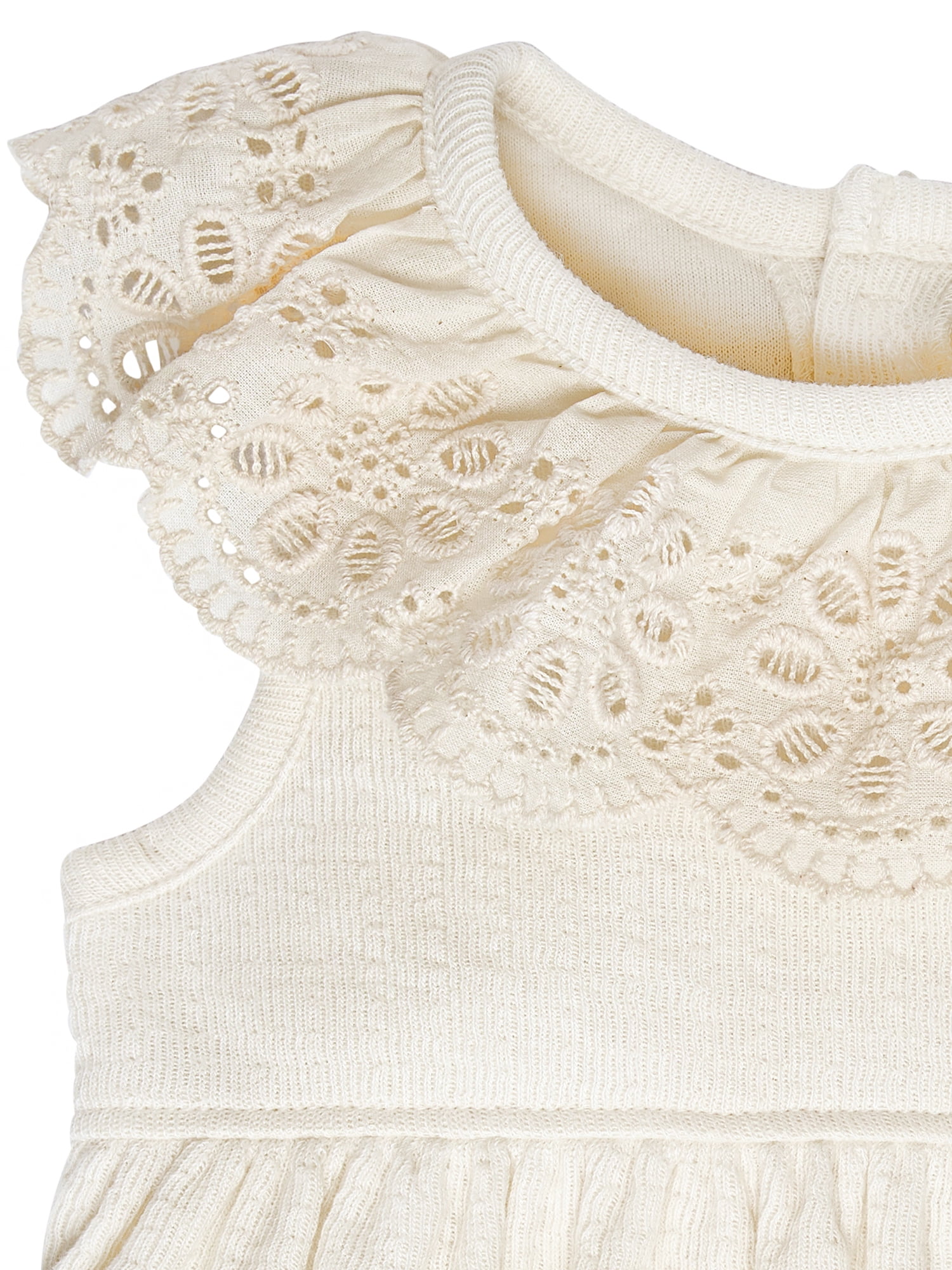 Modern Moments by Gerber Baby Girl Cotton Ruffle Novelty Lace Bubble Romper, Sizes 0/3 Months - 24 Months