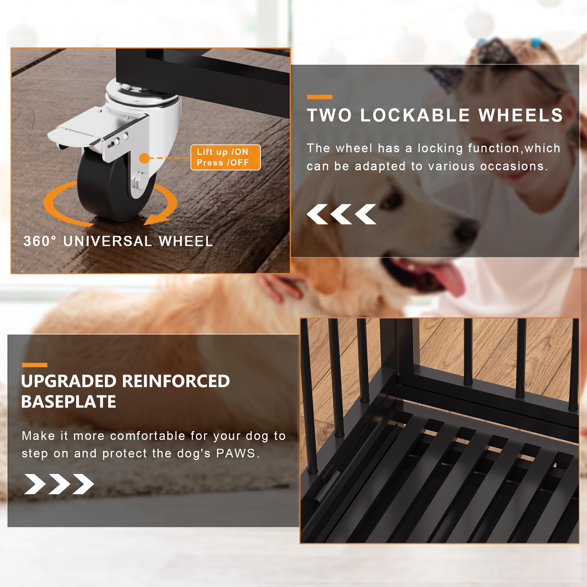 Waleaf 48 Inch Heavy Duty Dog Crate with Wheels photo 8