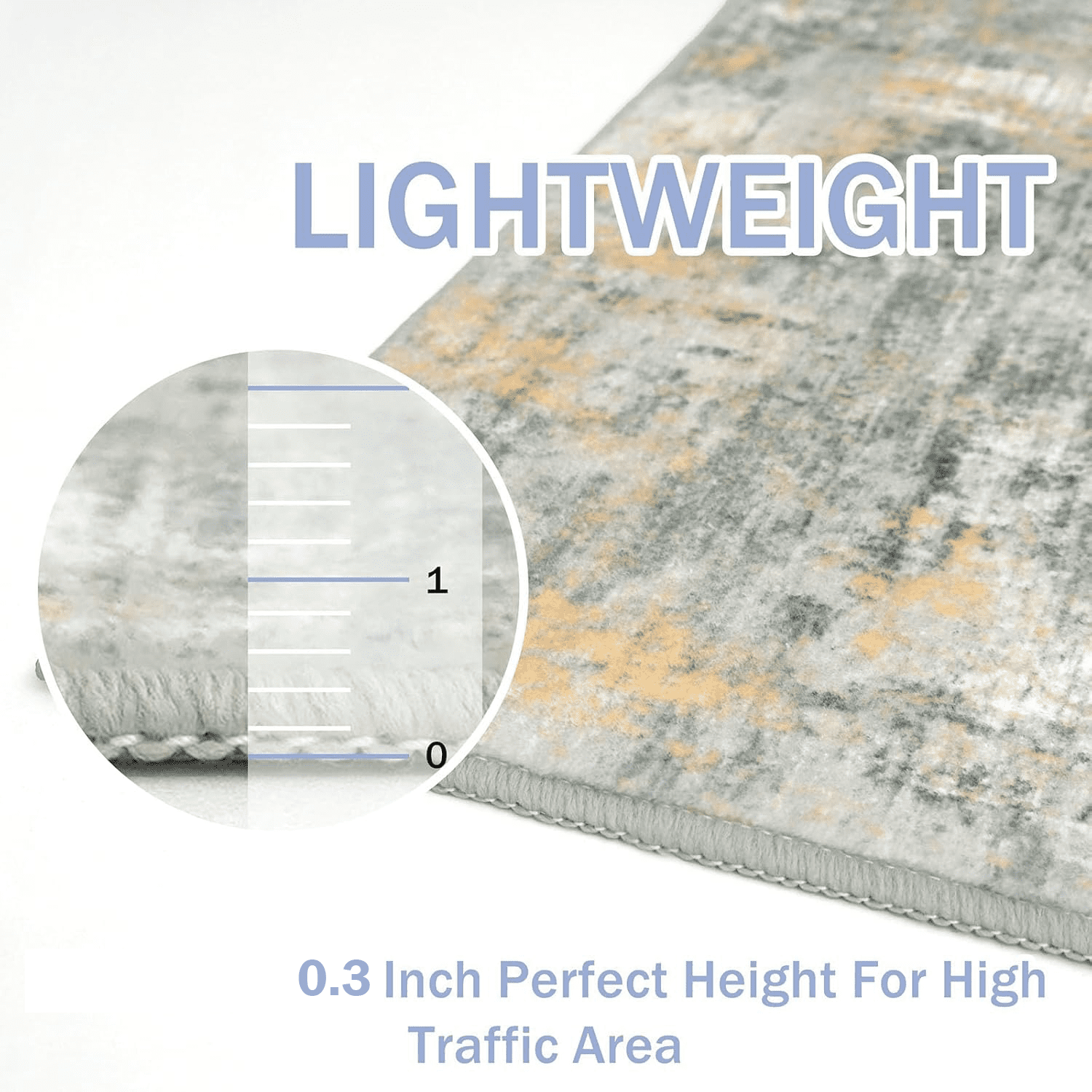iOhouze Washable Rugs 3x5 ft Entryway Rugs Abstract Non Slip Area Rug Printed Faux Wool Soft Kitchen Rugs Indoor Rugs for Entrance Foyer Living Room Bedroom, Light Green/Gray/Orange