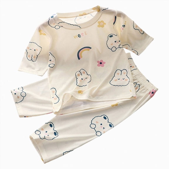 Baby Toddler Kids Pajamas Set Pjs 2pcs 18M-8Y for Boys Girls 6 9 12 18 24 Months Pajamas Dailywear Set Casual Homewear,5-6 Years
