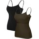 thumbnail image 1 of Cami Correa de espagueti ajustable para mujer construida en sujetador camisetas sin mangas 2 Pack Size T 2XL, 1 of 7