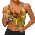 thumbnail image 3 of Gukieu Sky Golden Sunflower Field A Print Women's Sports Vest, Low-neck U-shaped Removable Pad Sports Bra for Yoga, Exercise, Dance-XX-Large, 3 of 8