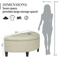 thumbnail image 4 of Homebeez 43.5" Half Moon Storage Ottoman,Button Bedroom Benches for Entryway Living Room, 4 of 5