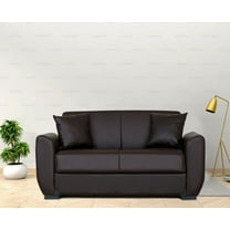 Aisha Brown PU Leather Loveseat