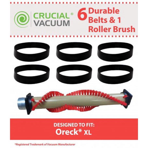 Oreck XL Roller Brush & 6 Belt Part # 016-1152, 75202-01 & XL010-0604