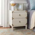 thumbnail image 2 of SAFAVIEH Galio Traditional Style 2 Drawer Nightstand, White/Gold (18.5 in. W x 15.4 in. D x 22.2 in. H), 2 of 13