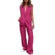 thumbnail image 1 of Conjunto PRETTYGARDEN Chaleco sin Mangas Pantalones de Pierna Ancha Rojo Rosa XL, 1 of 8