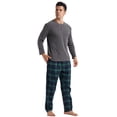 thumbnail image 2 of LANBAOSI Men Pajamas Set Comfy Plaid Flannel Pants And Microfleece Shirt Size L, 2 of 7