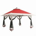 thumbnail image 1 of Installation Facile Abri de Jardin Extérieure Escamotable 12 X 12 Pi avec Moustiquaire – Résistant aux Intempéries – Sac de Rangement à Roulettes et 4 Sacs de Sable – Idéal pour Patio, Cour Arrière, Fêtes et BBQ – Vert/bleu Marine, 1 of 6